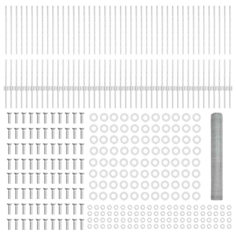 vidaXL Kerítés és Oszlop Ezüst 1 x 100 m Acél