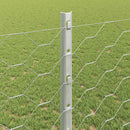 vidaXL Hatszögletű kerítés oszlopokkal 100 x 1,2 m Horganyzott Acél