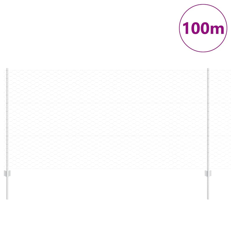 vidaXL Kerítés oszlopokkal Ezüst 1.2 x 100 m Acél