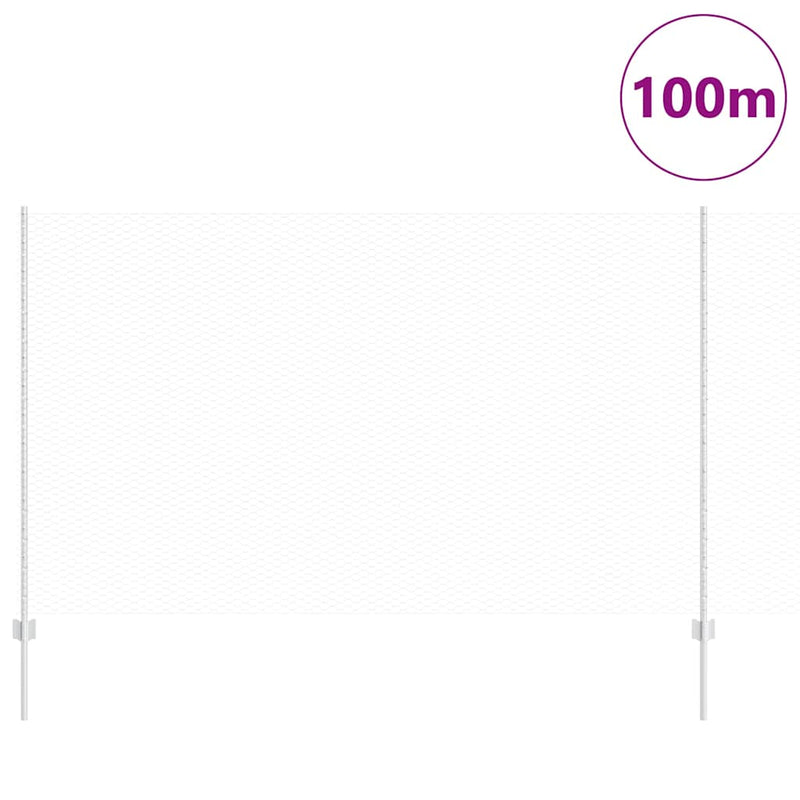 vidaXL Kerítés oszlopokkal Ezüst 1.4 x 100 m Acél