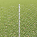 vidaXL Hatszögletű kerítés oszlopokkal 100 x 1,4 m Horganyzott Acél