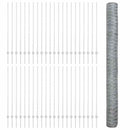 vidaXL Kerítés oszlopokkal Ezüst 1.4 x 100 m Acél