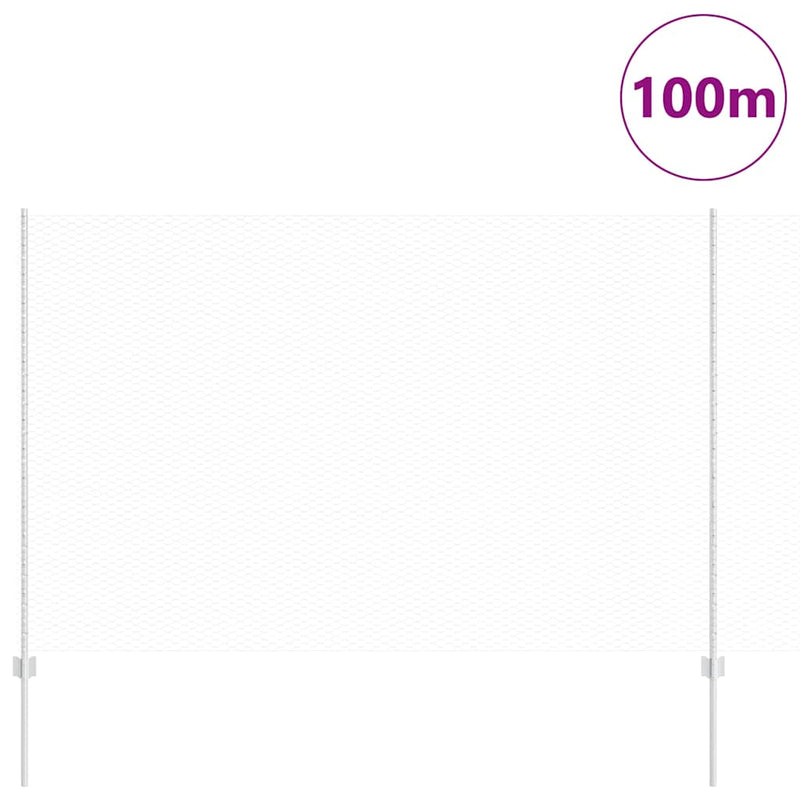 vidaXL Kerítés oszlopokkal Ezüst 1.5 x 100 m Acél