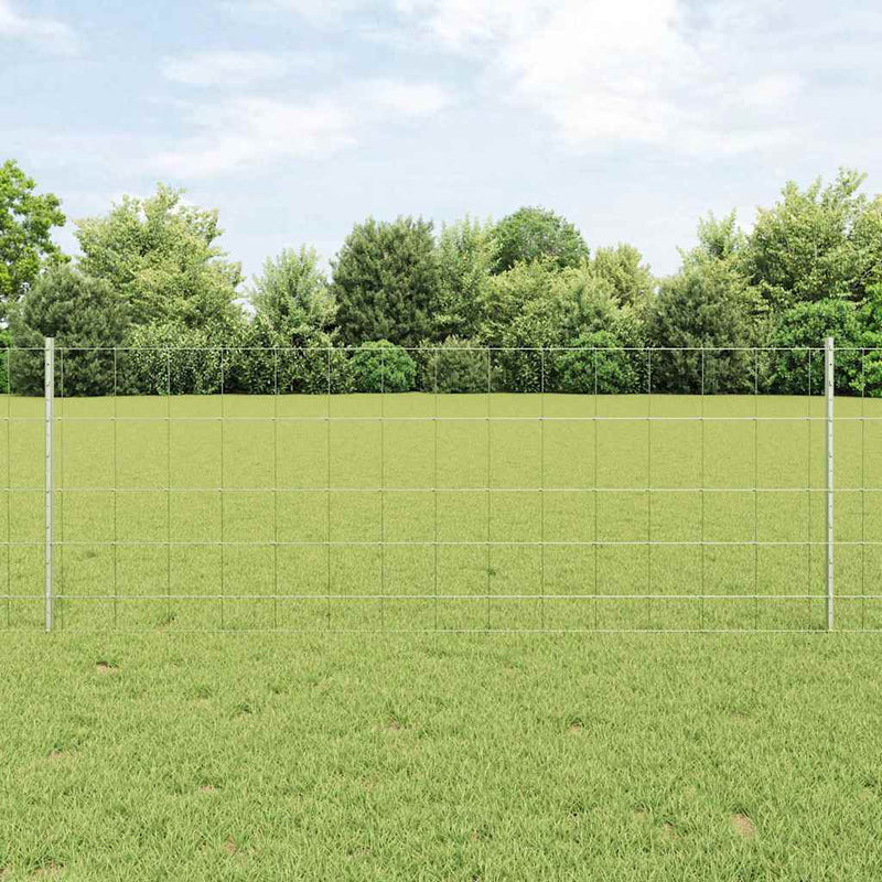 vidaXL Kerítés oszlopokkal Ezüst 0.8 x 25 m Acél