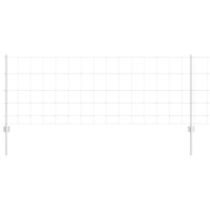 vidaXL Kerítés oszlopokkal Ezüst 0.8 x 25 m Acél