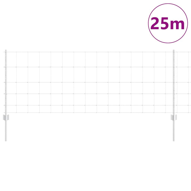 vidaXL Kerítés oszlopokkal Ezüst 0.8 x 25 m Acél