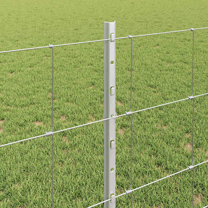 vidaXL Kerítés oszlopokkal Ezüst 0.8 x 25 m Acél