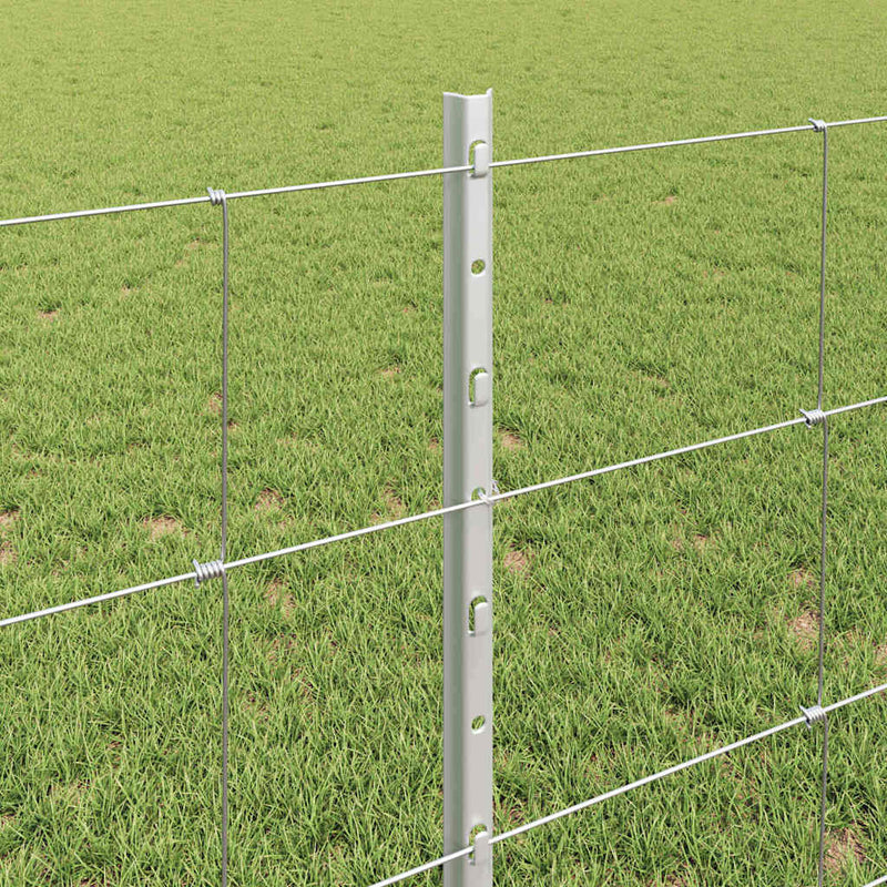 vidaXL Kerítés oszlopokkal Ezüst 0.8 x 25 m Acél