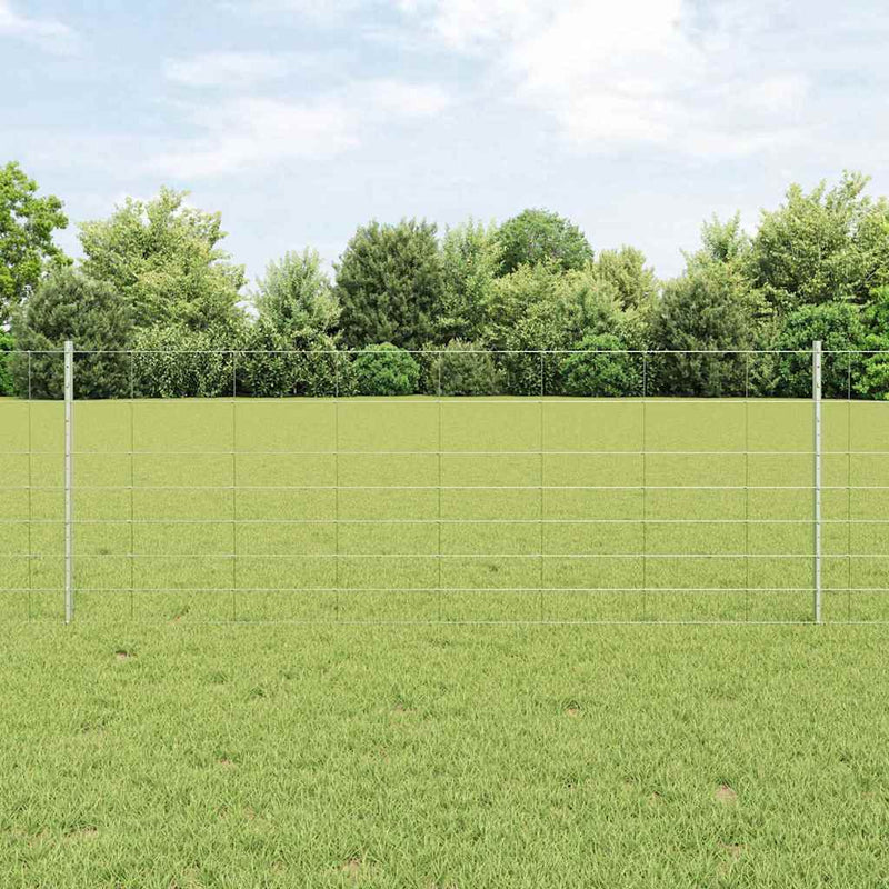vidaXL Kerítés oszlopokkal Ezüst 0.8 x 25 m Acél
