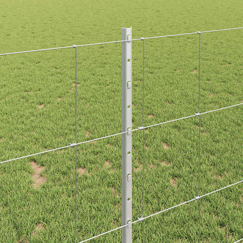 vidaXL Kerítés oszlopokkal Ezüst 1 x 25 m Acél