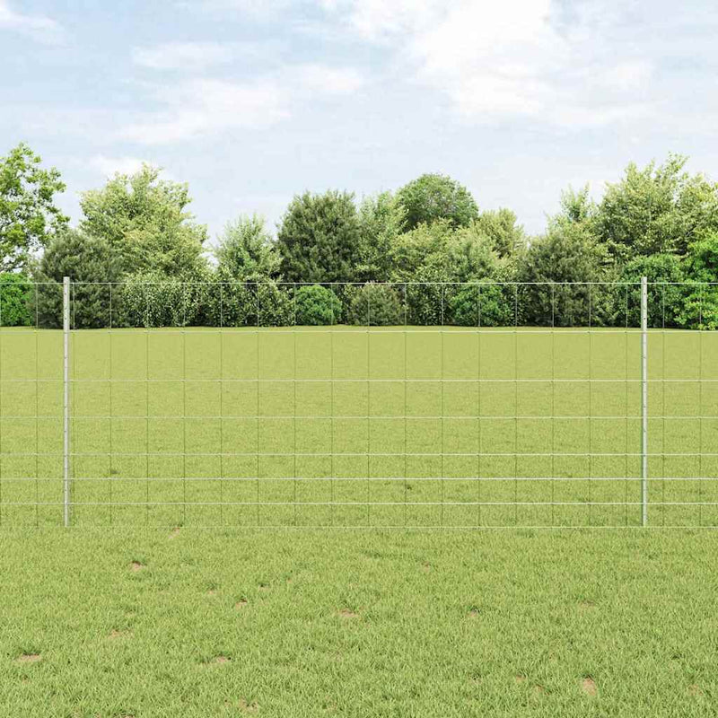 vidaXL Kerítés oszlopokkal Ezüst 1 x 25 m Acél