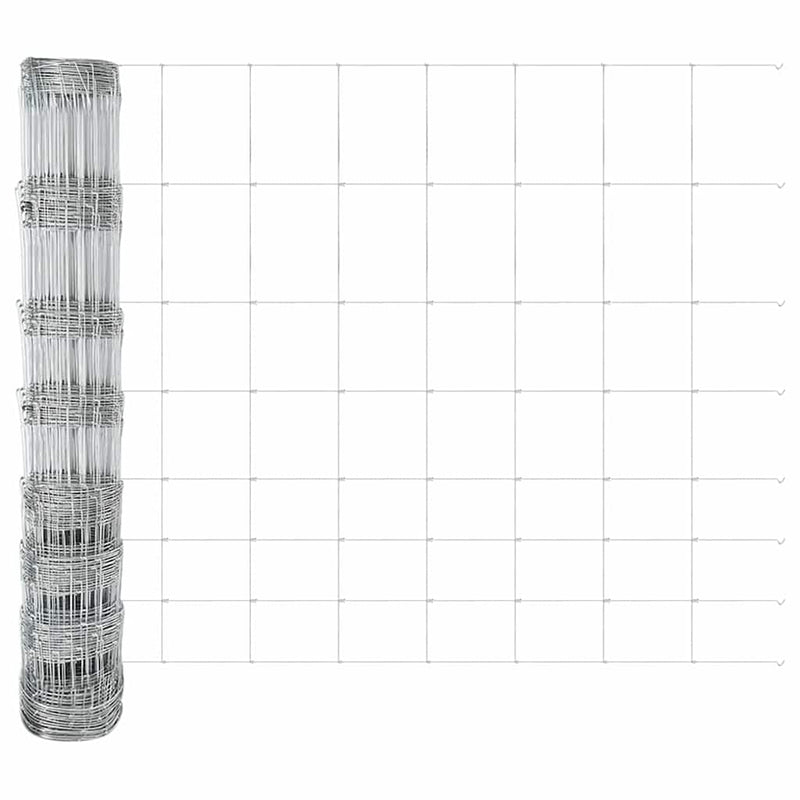 vidaXL Kerítés oszlopokkal Ezüst 1 x 25 m Acél