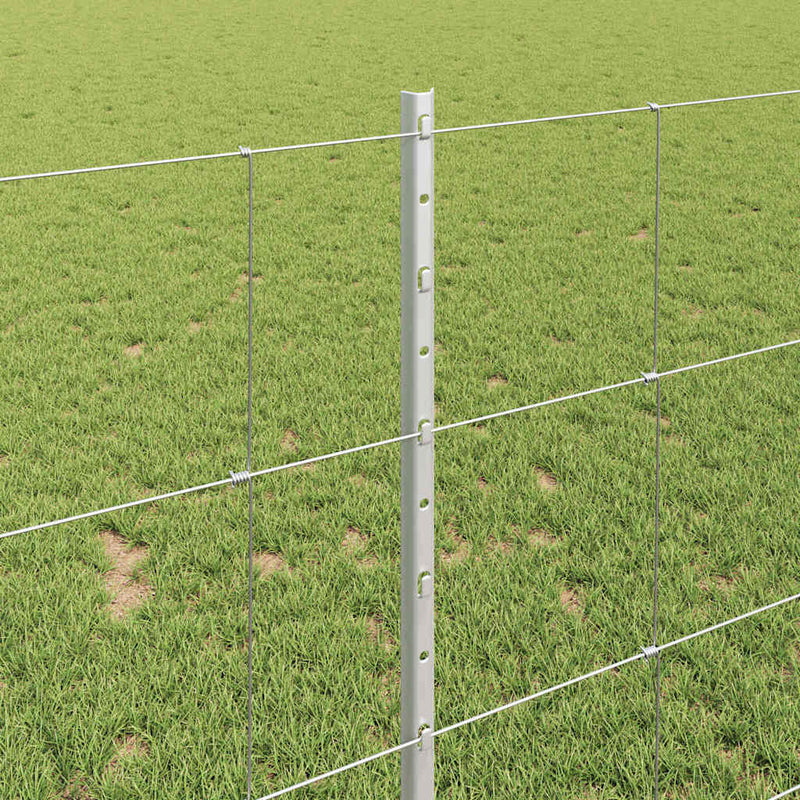 vidaXL Kerítés oszlopokkal Ezüst 1 x 25 m Acél