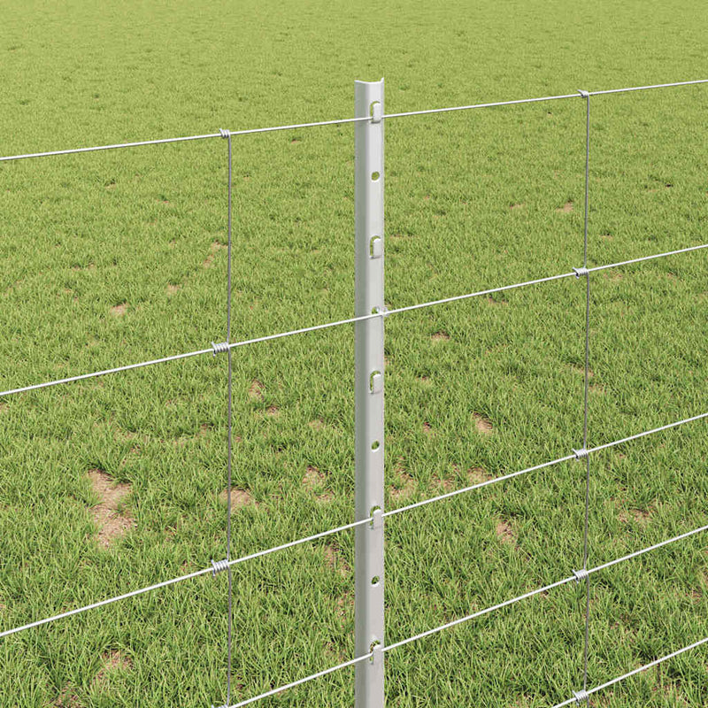 vidaXL Kerítés oszlopokkal Ezüst 1 x 25 m Acél