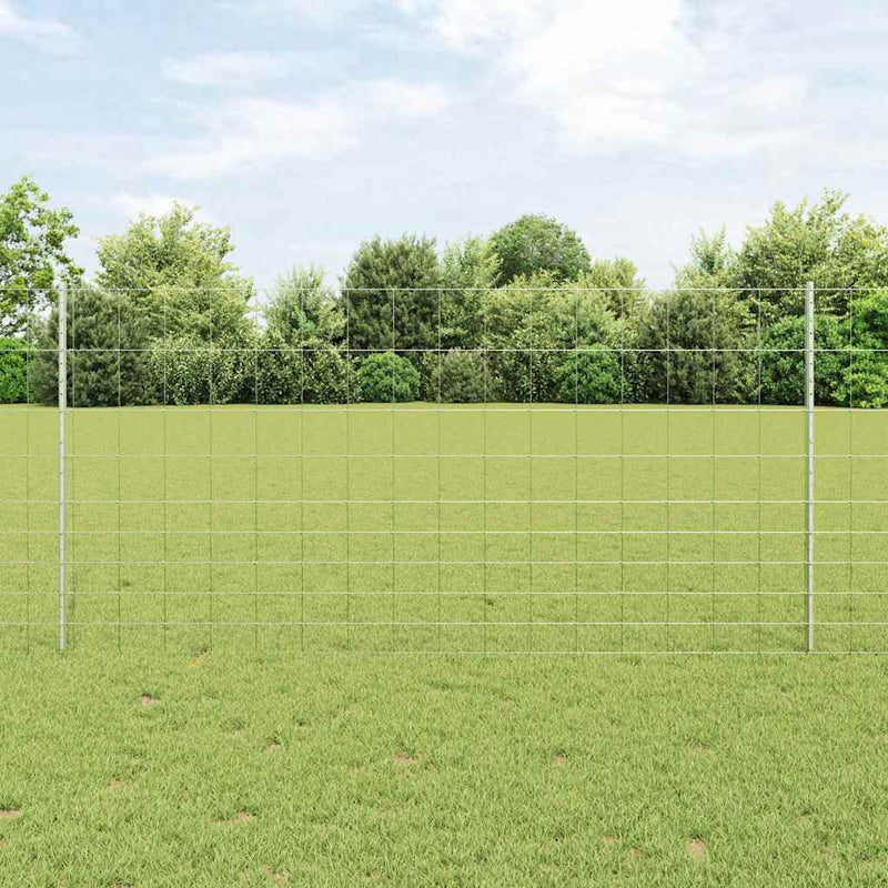 vidaXL Kerítés oszlopokkal Ezüst 1.2 x 25 m Acél