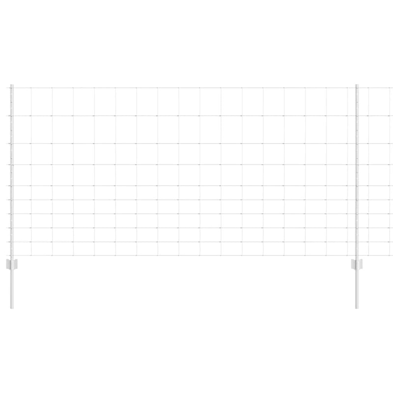 vidaXL Kerítés oszlopokkal Ezüst 1.2 x 25 m Acél