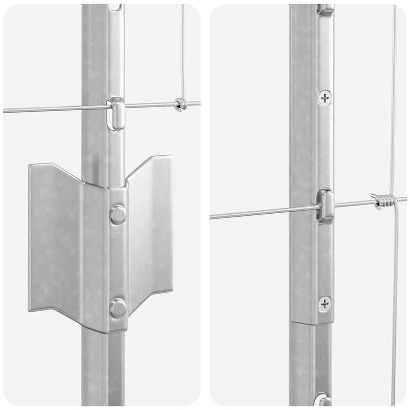 vidaXL Kerítés oszlopokkal Ezüst 1.2 x 25 m Acél