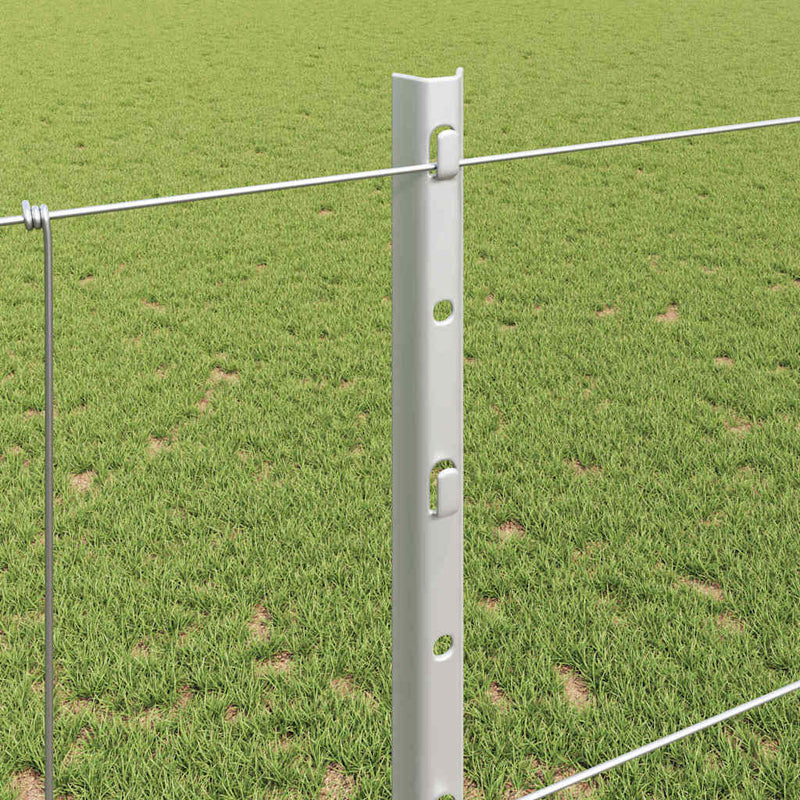 vidaXL Kerítés oszlopokkal Ezüst 1.2 x 25 m Acél