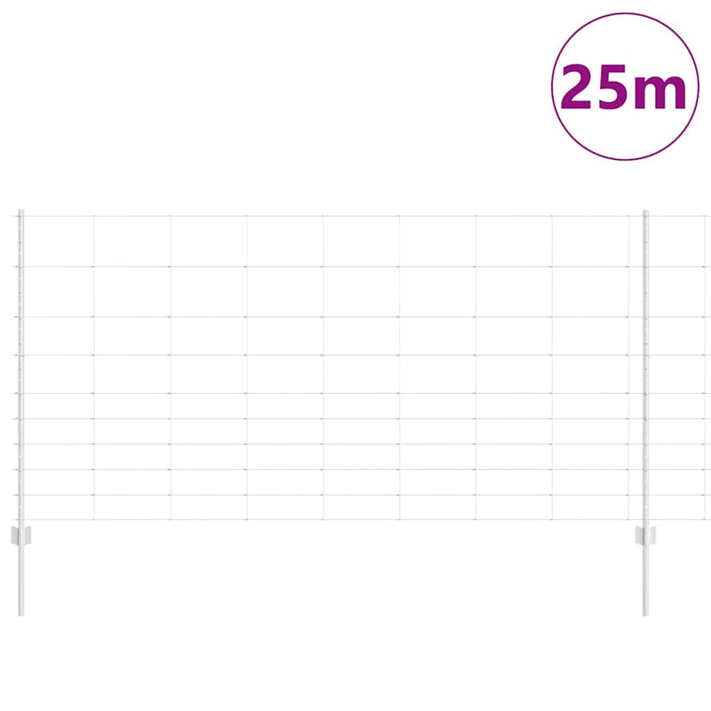 vidaXL Kerítés oszlopokkal Ezüst 1.2 x 25 m Acél
