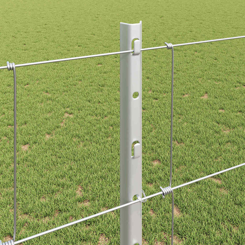 vidaXL Kerítés oszlopokkal Ezüst 1.2 x 25 m Acél