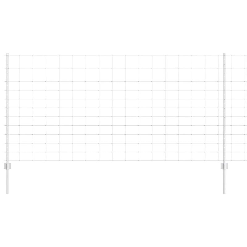 vidaXL Kerítés oszlopokkal Ezüst 1.2 x 25 m Acél
