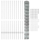 vidaXL Kerítés oszlopokkal Ezüst 1.2 x 25 m Acél