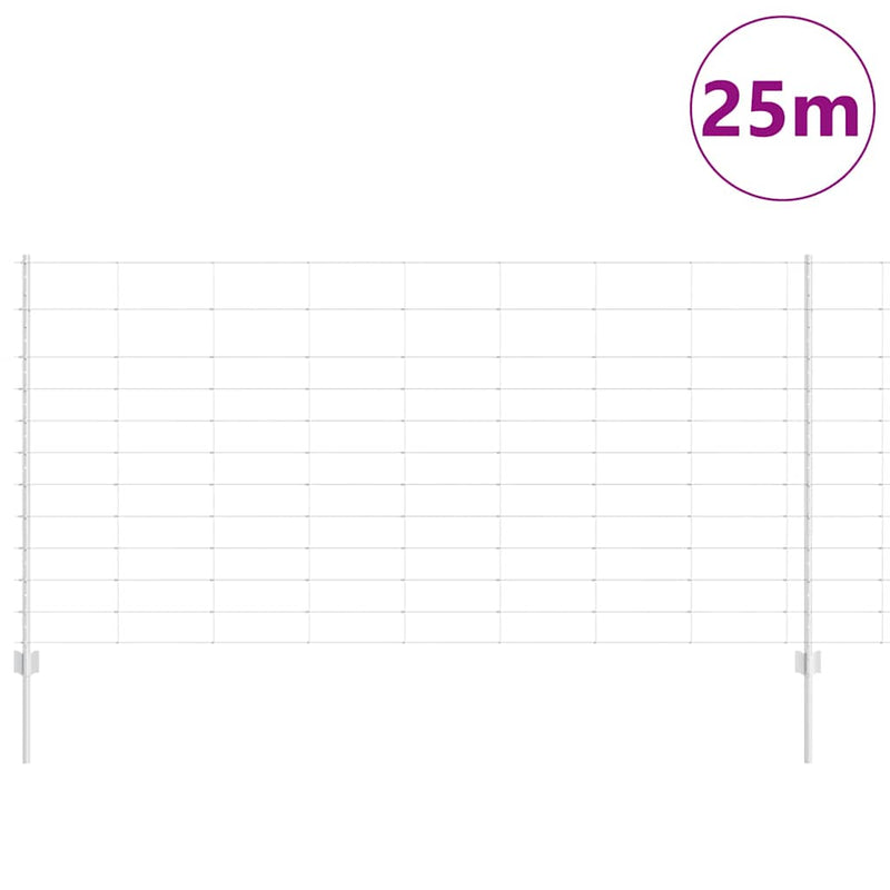 vidaXL Kerítés oszlopokkal Ezüst 1.2 x 25 m Acél