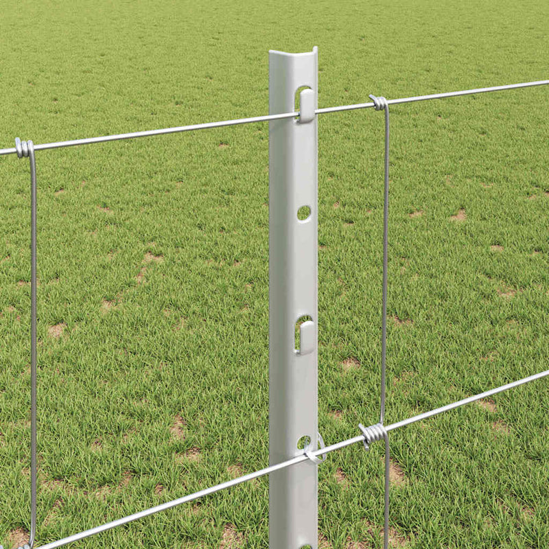 vidaXL Kerítés oszlopokkal Ezüst 1.2 x 25 m Acél