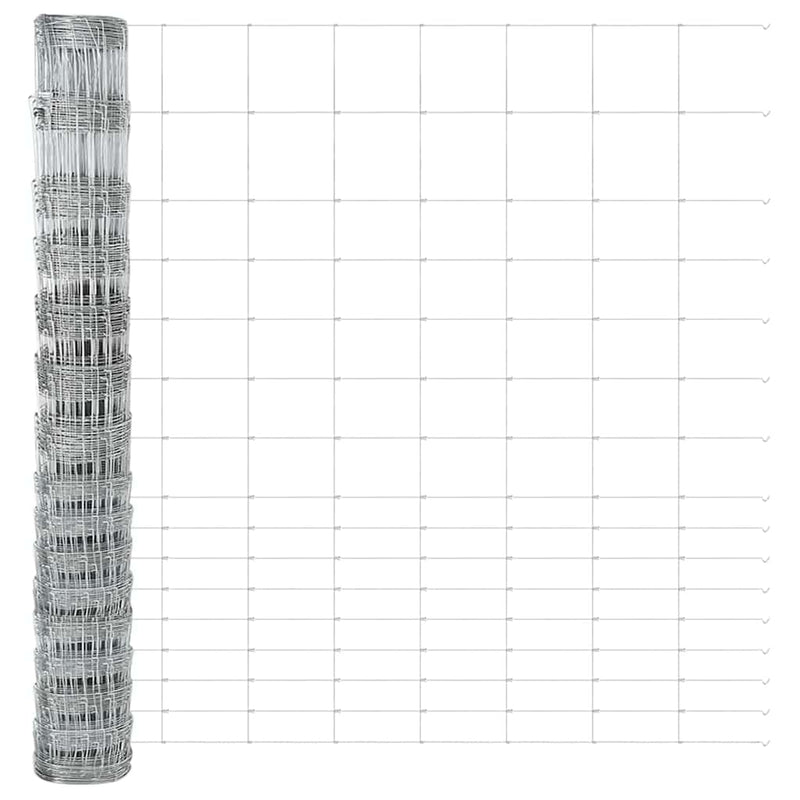vidaXL Kerítés oszlopokkal Ezüst 1.2 x 25 m Acél