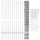 vidaXL Kerítés oszlopokkal Ezüst 1.2 x 25 m Acél