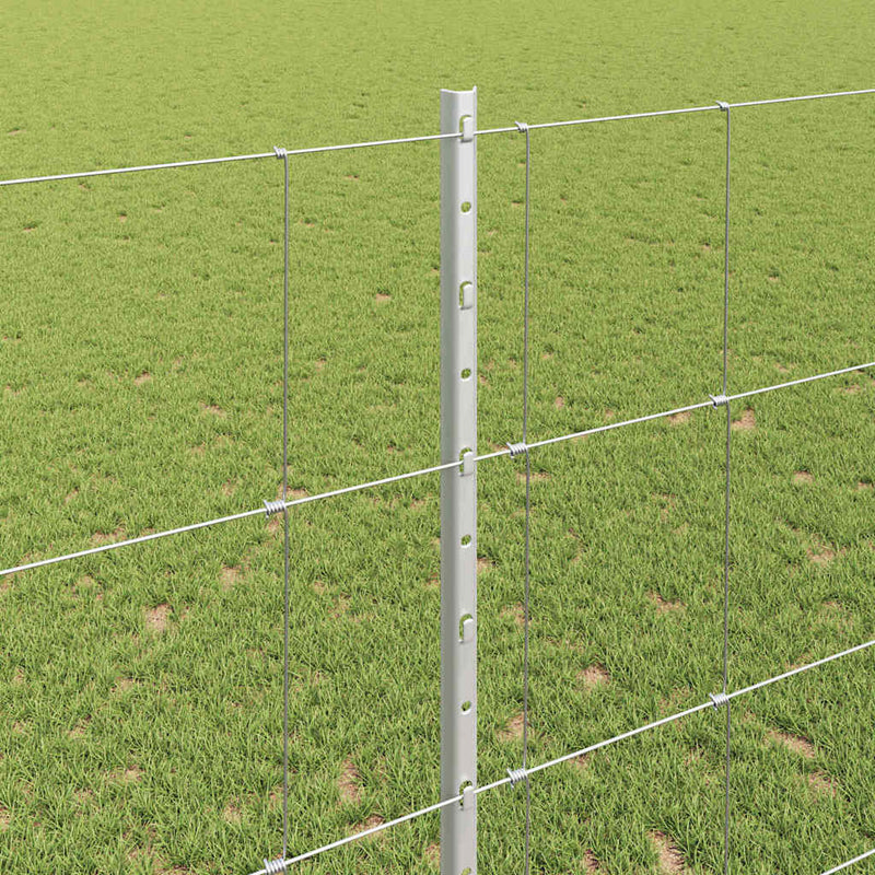 vidaXL Kerítés oszlopokkal Ezüst 1.4 x 25 m Acél