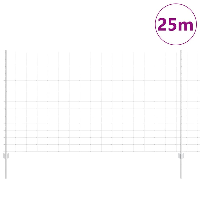 vidaXL Kerítés oszlopokkal Ezüst 1.4 x 25 m Acél