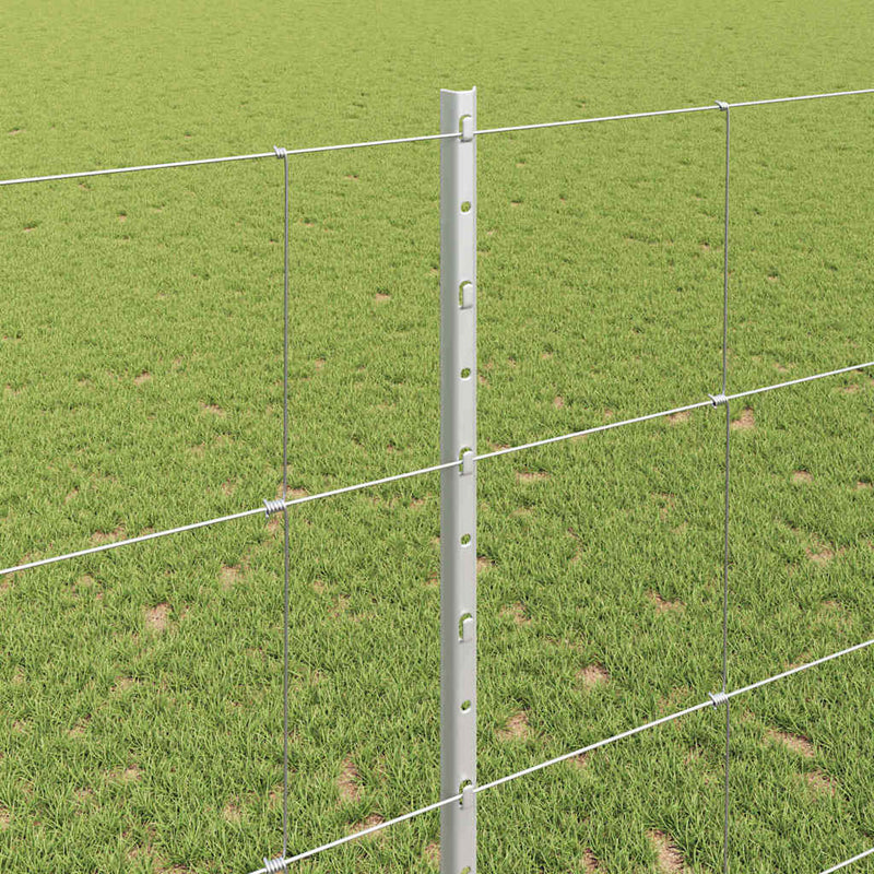 vidaXL Kerítés oszlopokkal Ezüst 1.4 x 25 m Acél