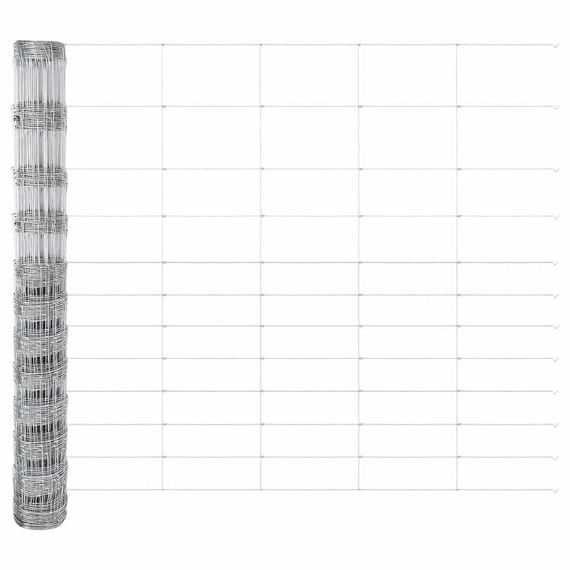 vidaXL Kerítés oszlopokkal Ezüst 1.4 x 25 m Acél