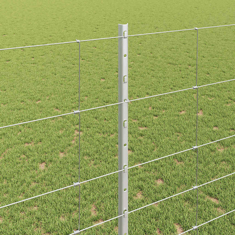 vidaXL Kerítés oszlopokkal Ezüst 1.4 x 25 m Acél