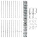 vidaXL Kerítés oszlopokkal Ezüst 1.4 x 25 m Acél