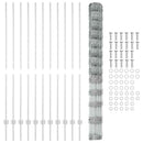 vidaXL Kerítés oszlopokkal Ezüst 1.5 x 25 m Acél