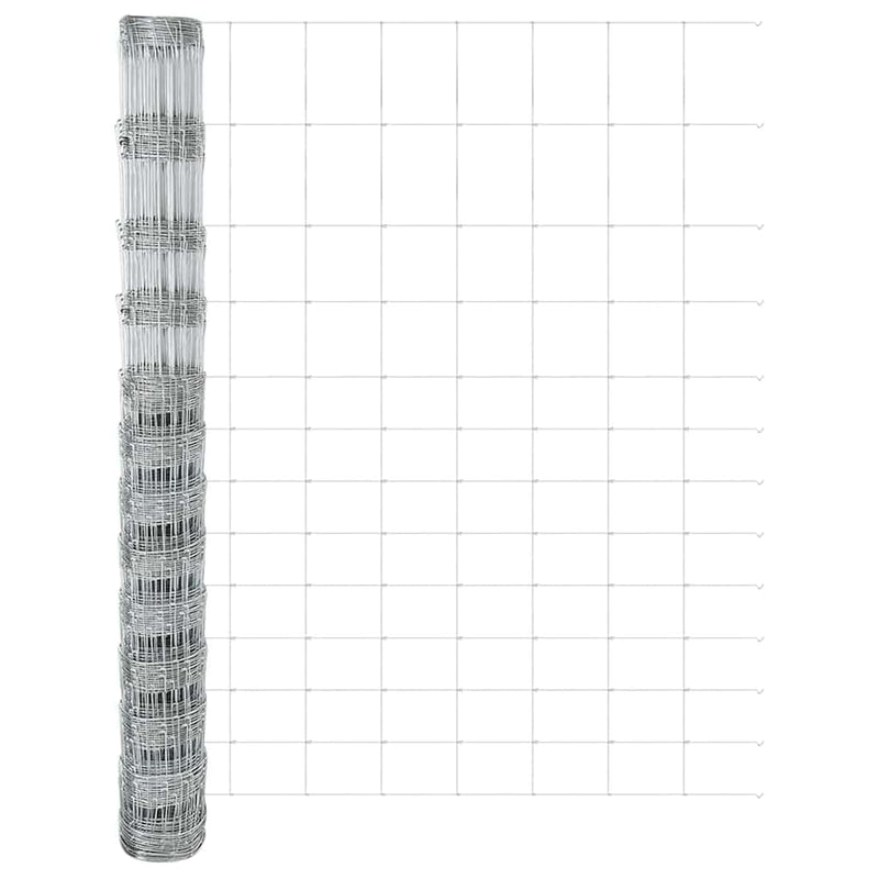 vidaXL Kerítés oszlopokkal Ezüst 1.5 x 25 m Acél