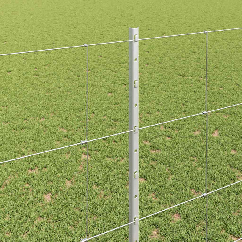 vidaXL Kerítés oszlopokkal Ezüst 1.5 x 25 m Acél