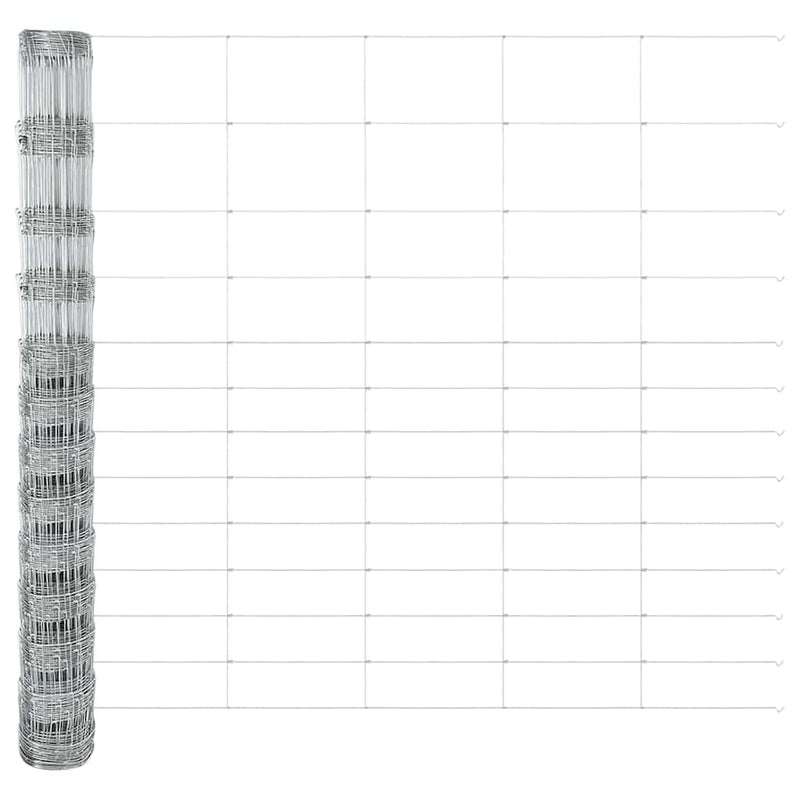 vidaXL Kerítés oszlopokkal Ezüst 1.5 x 25 m Acél