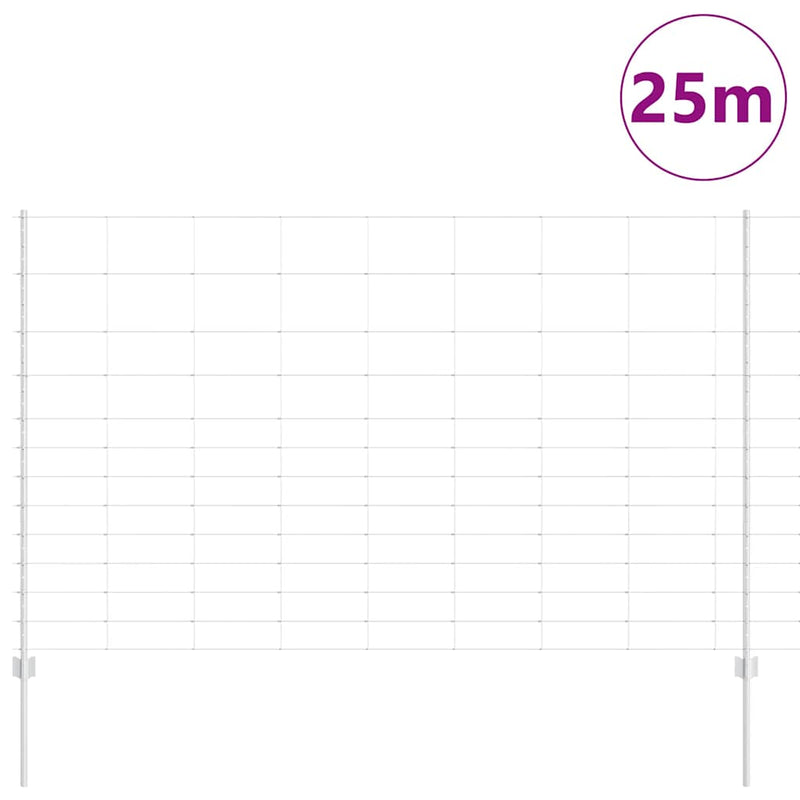 vidaXL Kerítés oszlopokkal Ezüst 1.5 x 25 m Acél