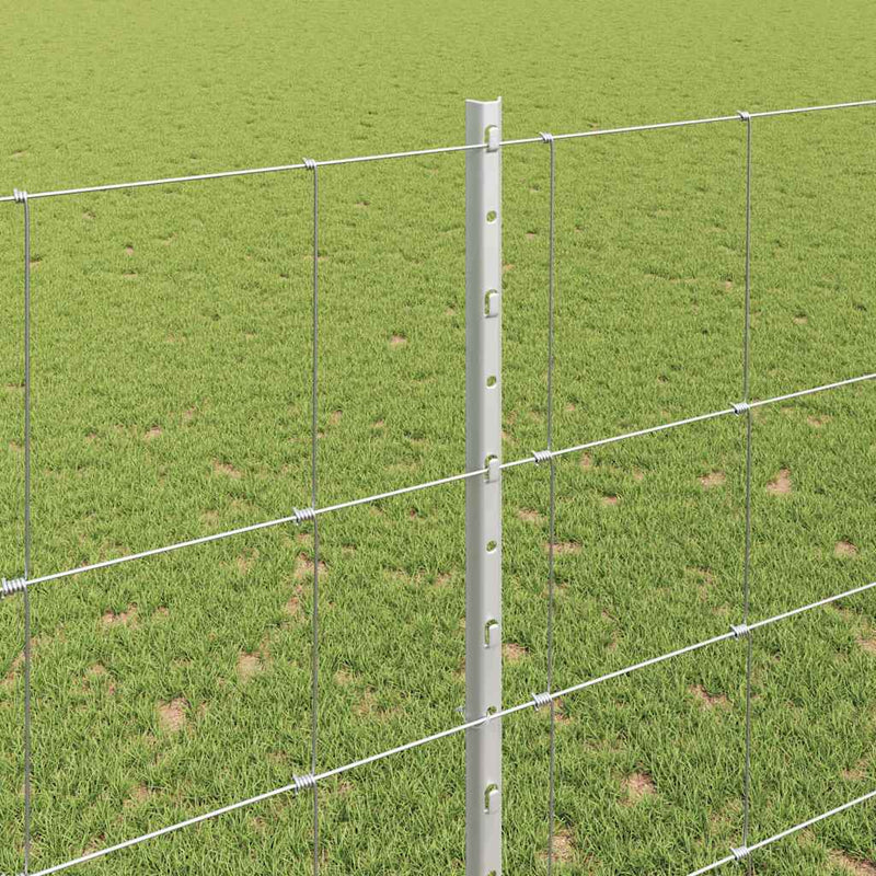 vidaXL Kerítés oszlopokkal Ezüst 1.5 x 25 m Acél