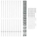 vidaXL Kerítés oszlopokkal Ezüst 1.5 x 25 m Acél