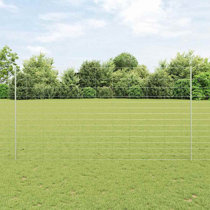 vidaXL Kerítés oszlopokkal Ezüst 1.6 x 25 m Acél