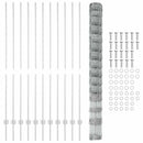 vidaXL Kerítés oszlopokkal Ezüst 1.6 x 25 m Acél