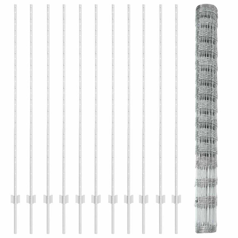 vidaXL Kerítés oszlopokkal Ezüst 1.6 x 25 m Acél