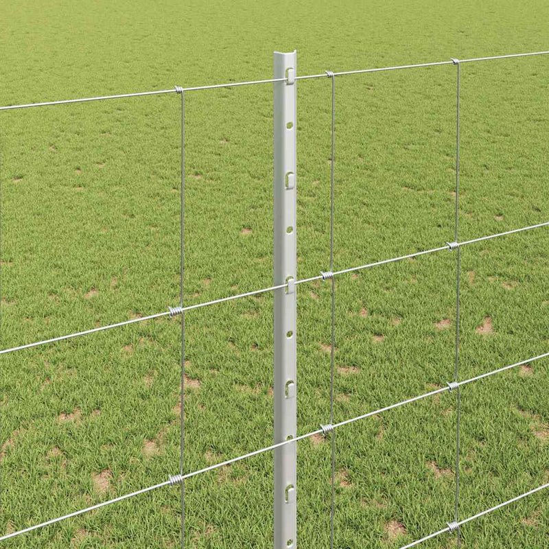 vidaXL Kerítés oszlopokkal Ezüst 1.6 x 25 m Acél