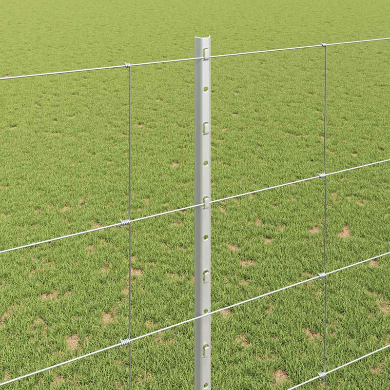 vidaXL Kerítés oszlopokkal Ezüst 1.6 x 25 m Acél