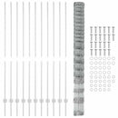 vidaXL Kerítés oszlopokkal Ezüst 1.6 x 25 m Acél
