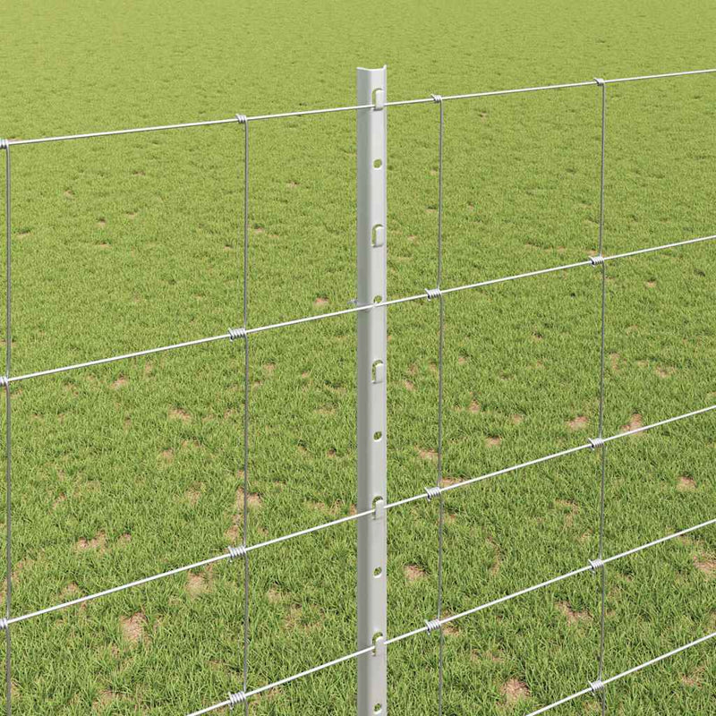 vidaXL Kerítés oszlopokkal Ezüst 1.6 x 25 m Acél